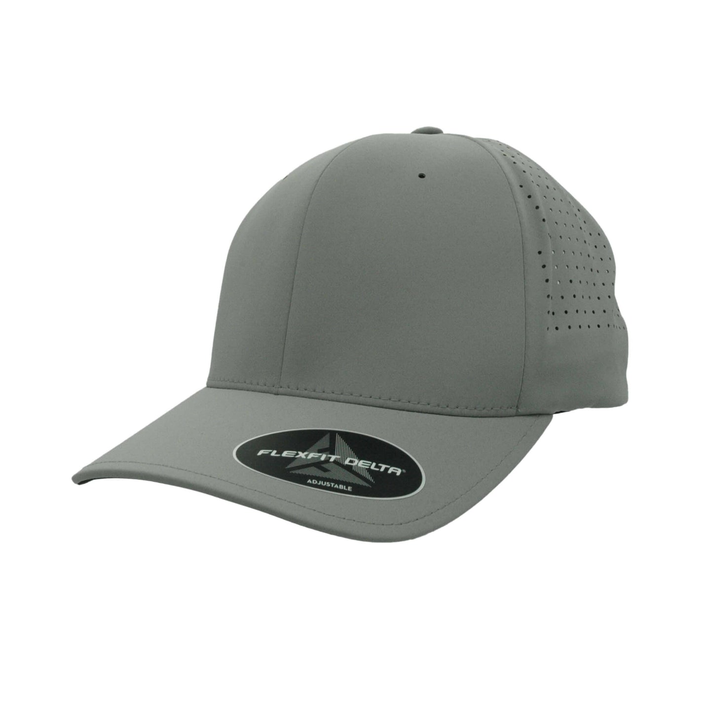 DELTA-PERF-ADJ-G Delta Grey Perforated Cap with Adjustable Fit