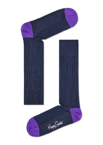Dressed Rib Sock Grey & purple (38-42)