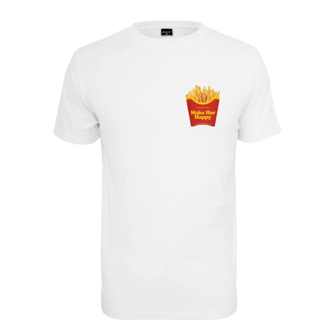 Mister Tee Make Her Happy French Fries White Tee