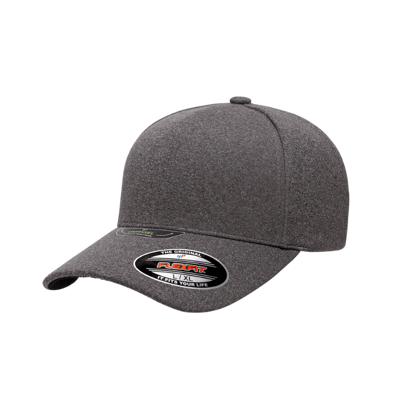 5577UP-HG Unipanel Melange Heather Grey Cap Fitted