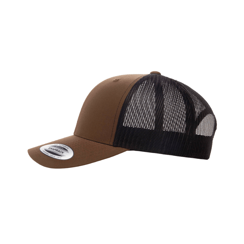 6606T-CYTB/BLK Retro Trucker Coyote Brown & Black Cap Adjustable Fit