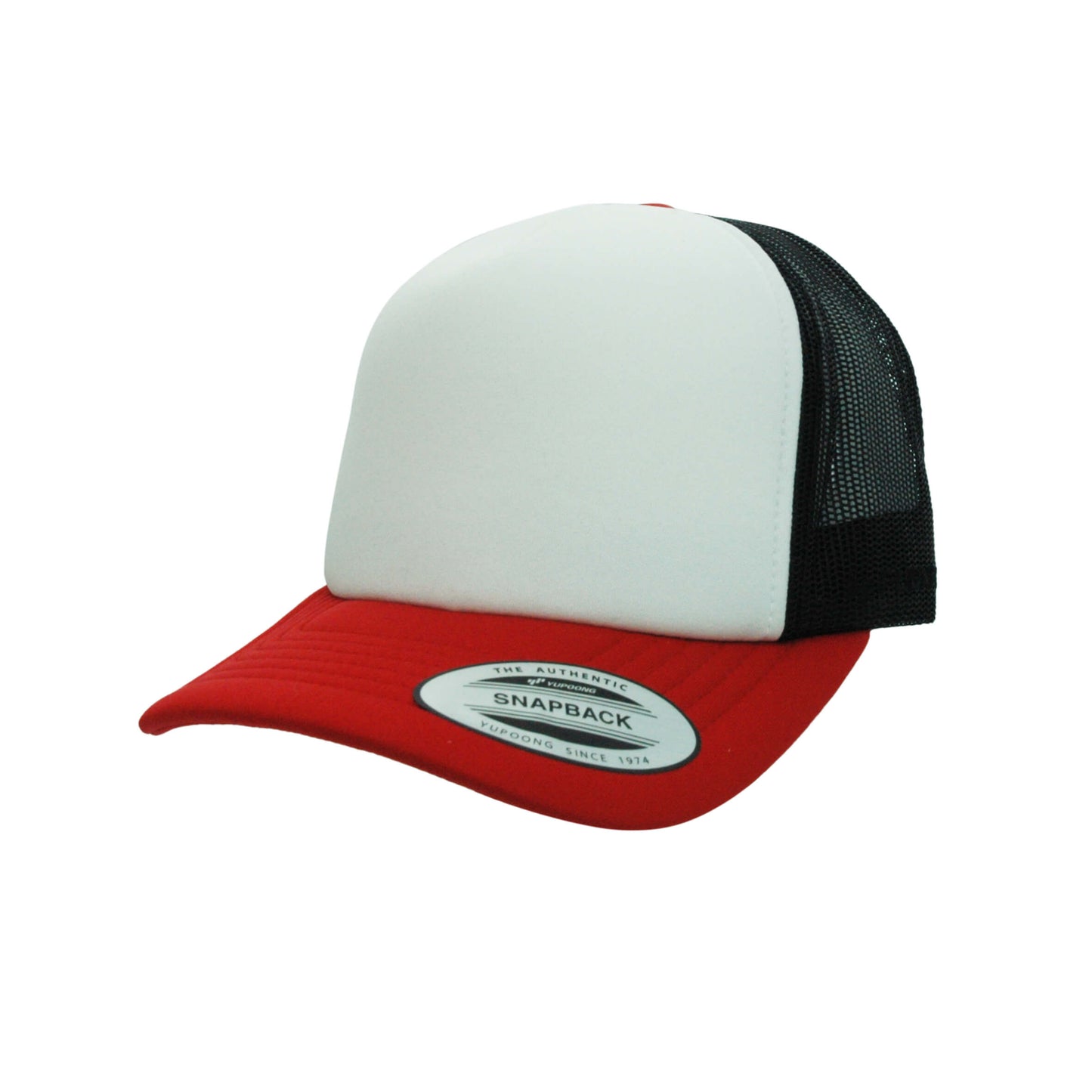 6700-BLK/WH/RD VZ Trucker Black, White & Red Cap Adjustable Fit
