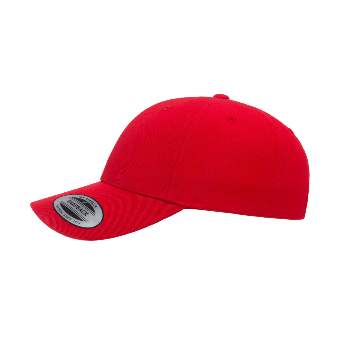 6789C-RED Curve Peak Snapback Red Cap