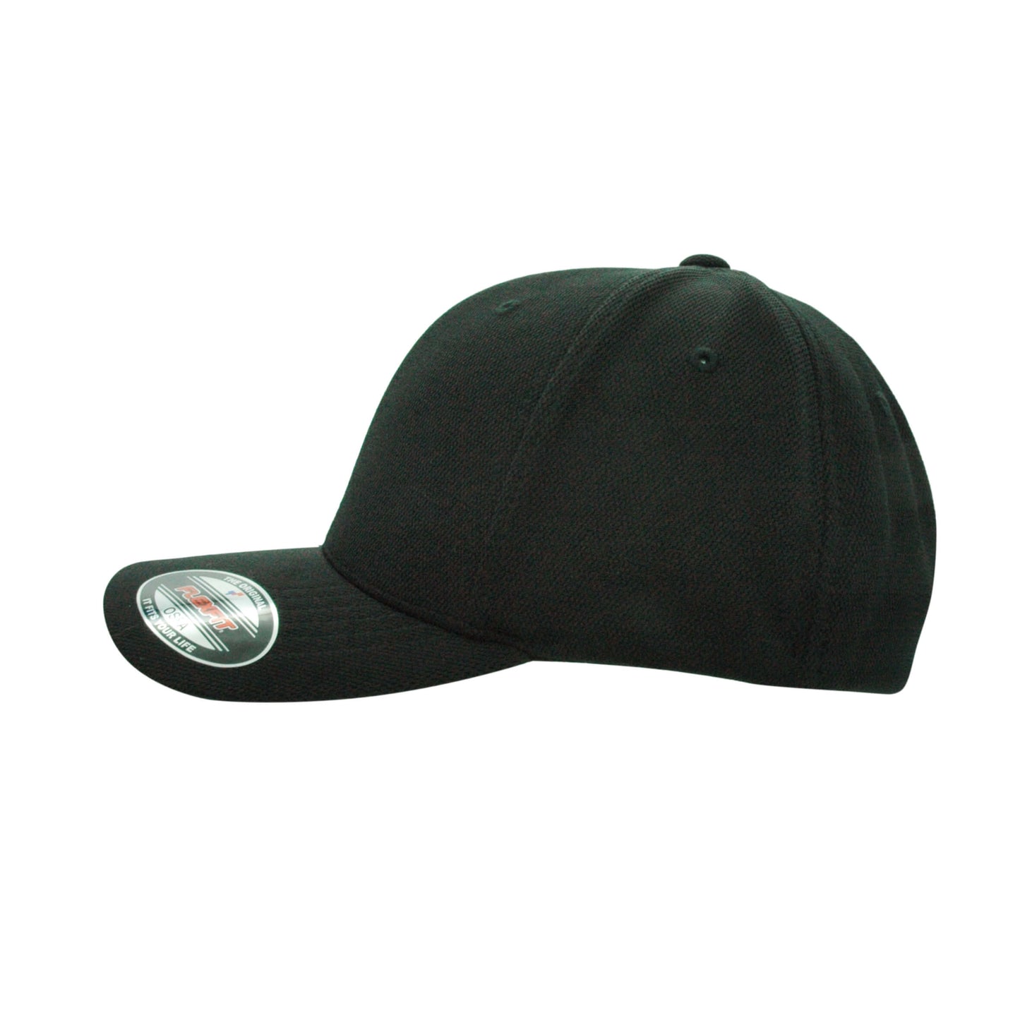 6597-BLK Cool & Dry Sport Black Cap Fitted