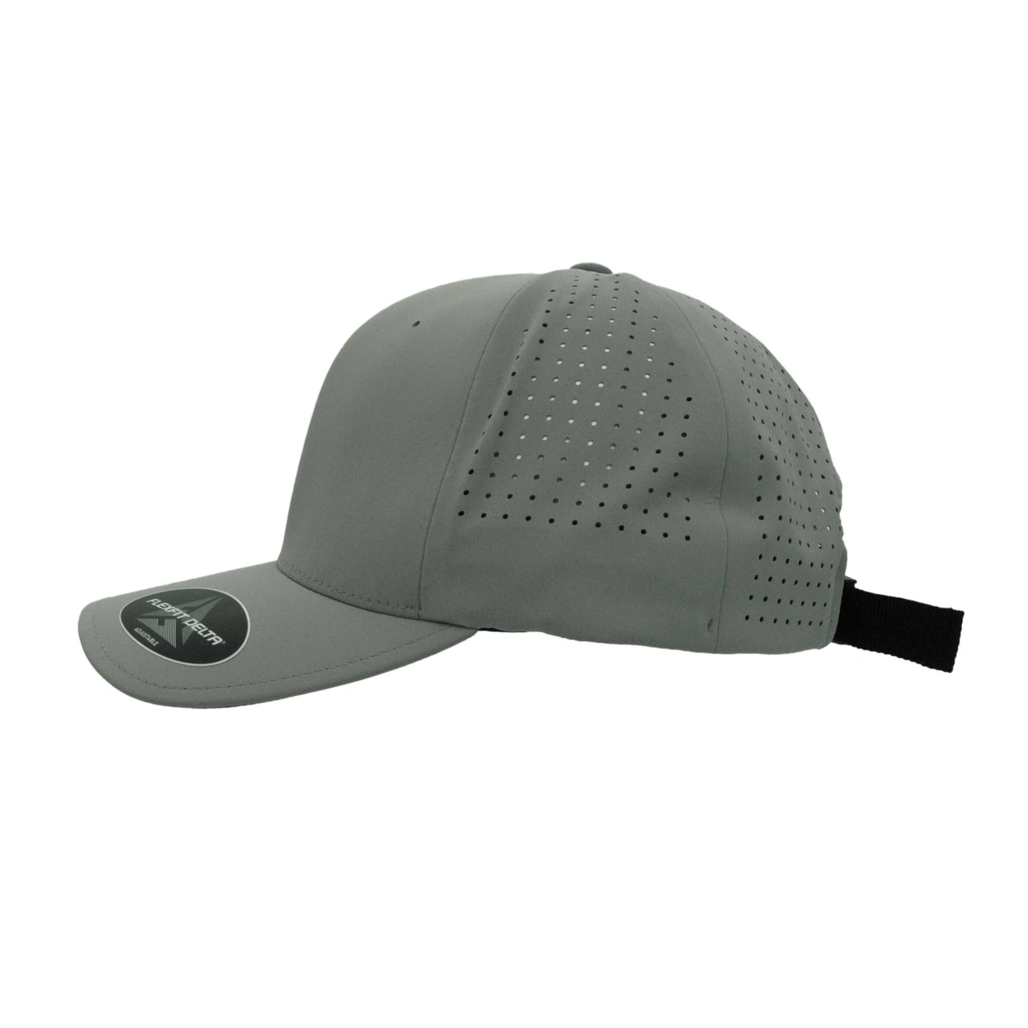 DELTA-PERF-ADJ-G Delta Grey Perforated Cap with Adjustable Fit