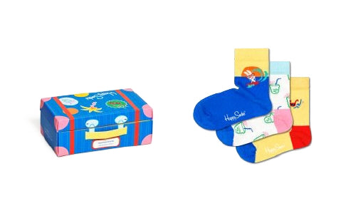 Happy Socks 3-Pack Travel Socks Gift Set (7-9Y)