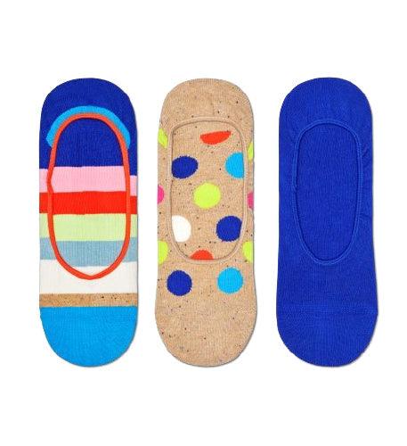 Happy Socks 3-Pack Big Dot Stripe Liner Sock (36-40)