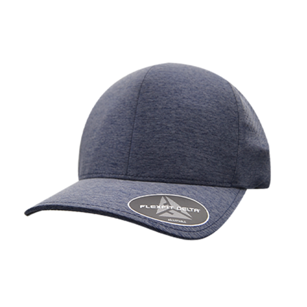 DELTA-PERF-ADJ-HN Delta Heather Navy Cap with Perforated Adjustable Fit